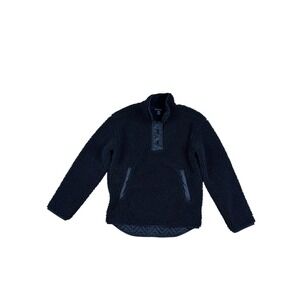 Athleta Cozy Sherpa Snap Sweatshirt, BLACK SIZE XXS